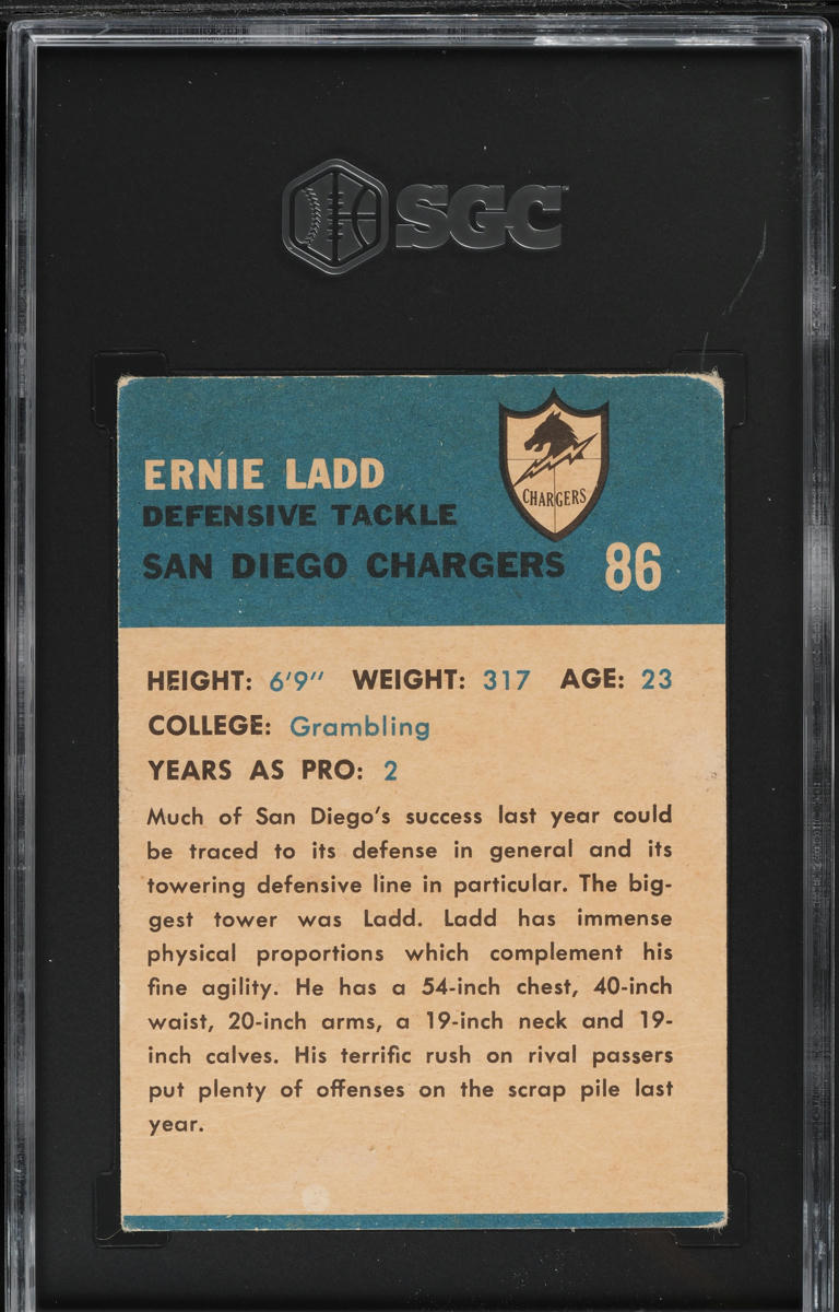 1962 Fleer Football Ernie Ladd #86 SGC 1.5 FR