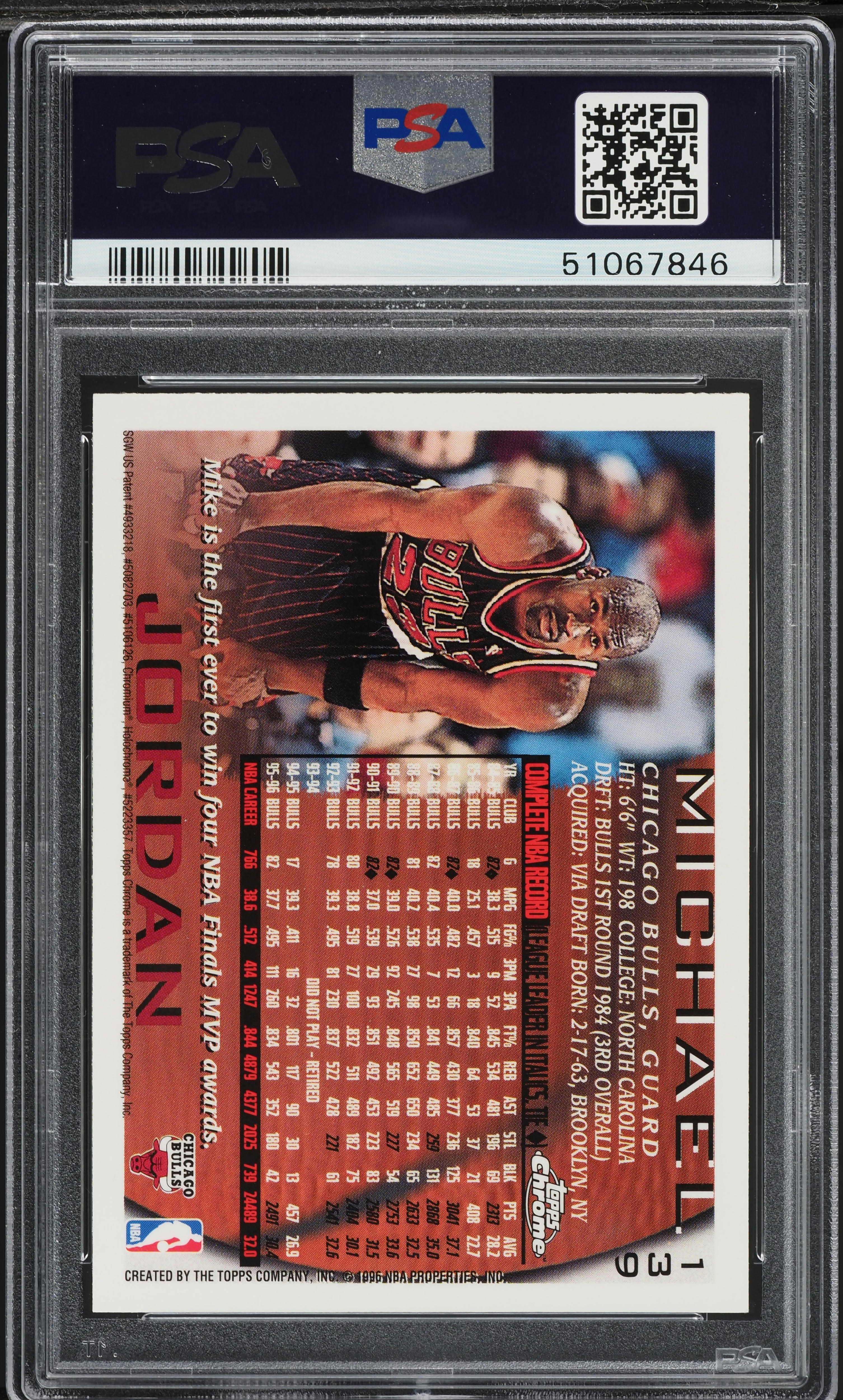 1996 Topps Chrome Michael Jordan #139 PSA 9 MINT on Fanatics Collect