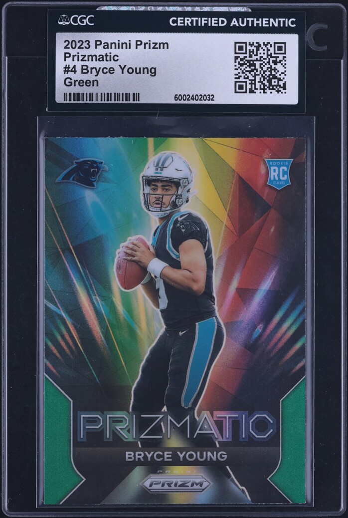 2023 Panini Prizm Prizmatic Green Bryce Young ROOKIE #4 CGC AUTH