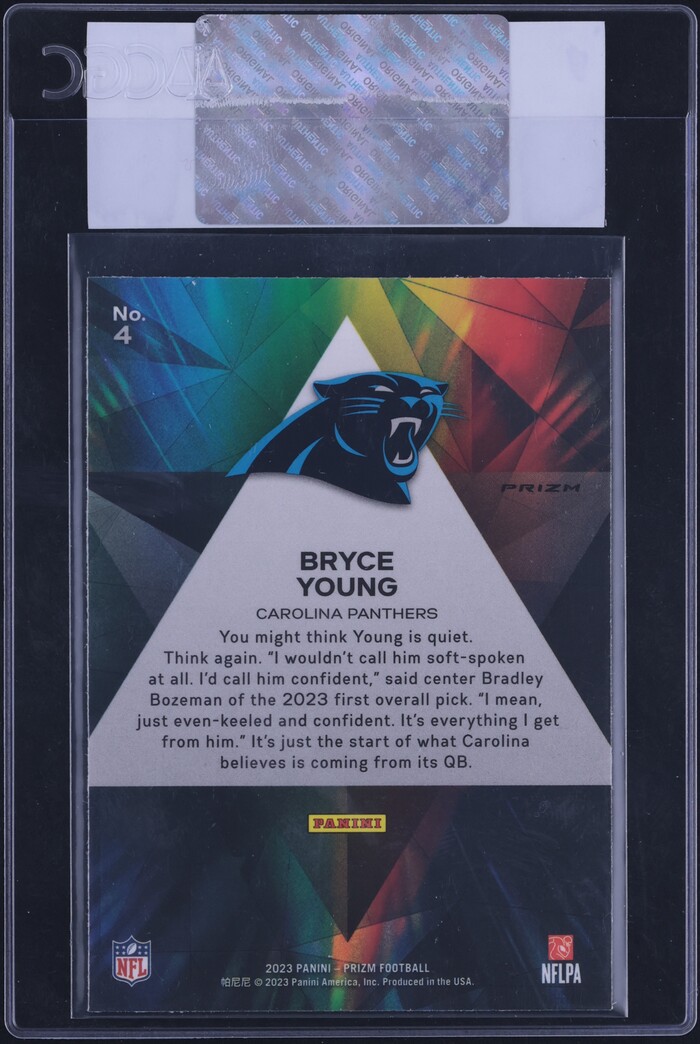 2023 Panini Prizm Prizmatic Green Bryce Young ROOKIE #4 CGC AUTH