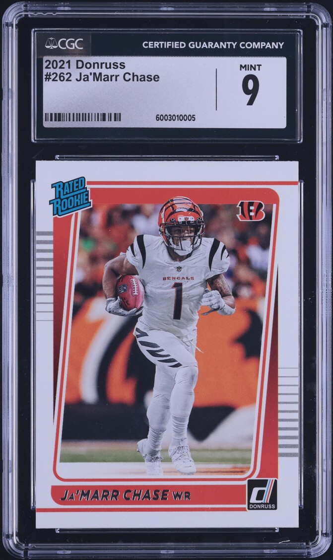 2021 Donruss Football Ja'Marr Chase ROOKIE #262 CGC 9 MINT