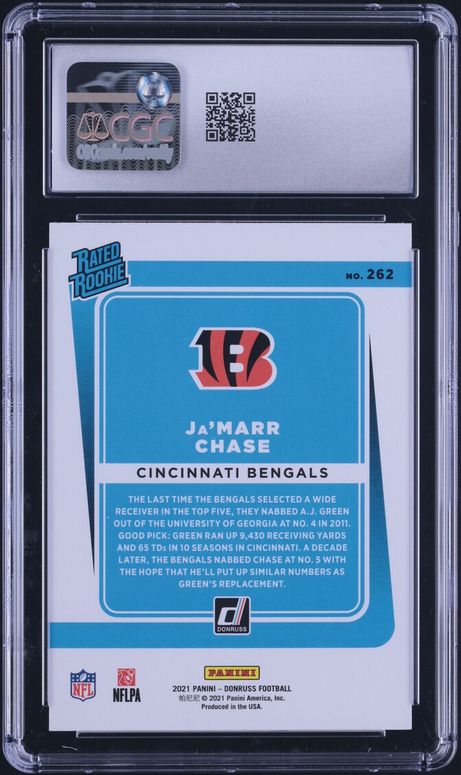 2021 Donruss Football Ja'Marr Chase ROOKIE #262 CGC 9 MINT