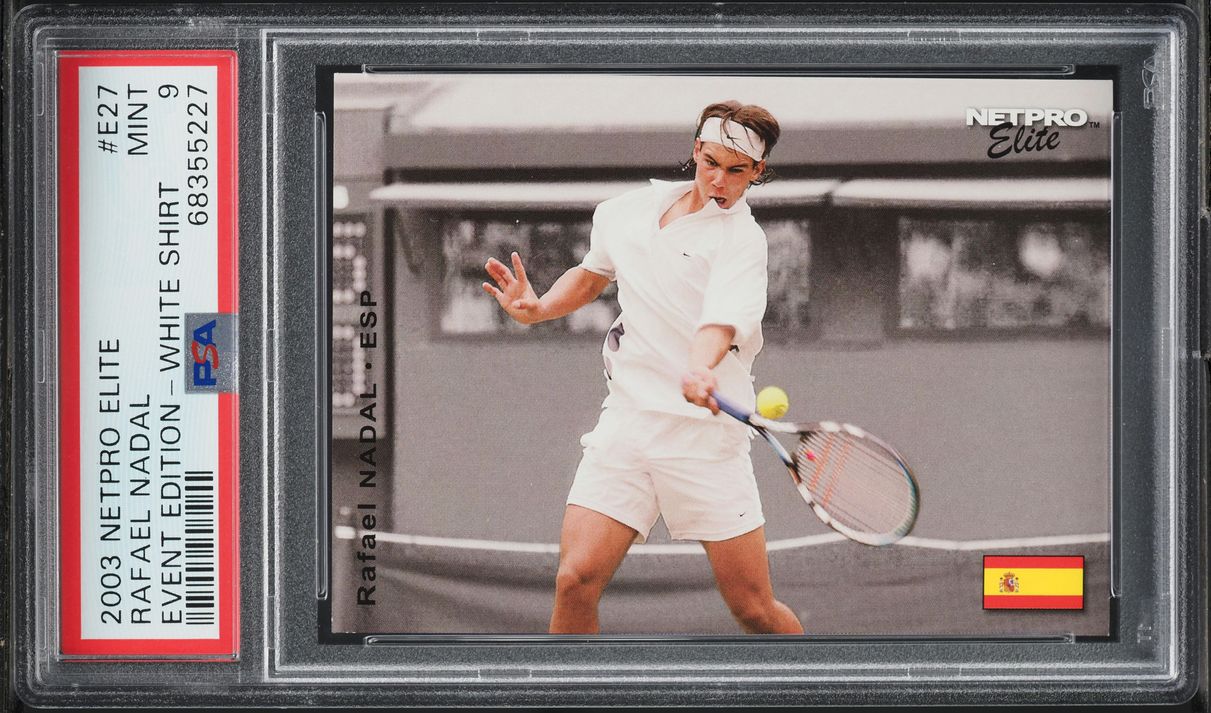 2003 Netpro Elite Event Edition White Shirt Rafael Nadal ROOKIE #E27 PSA 9 MINT