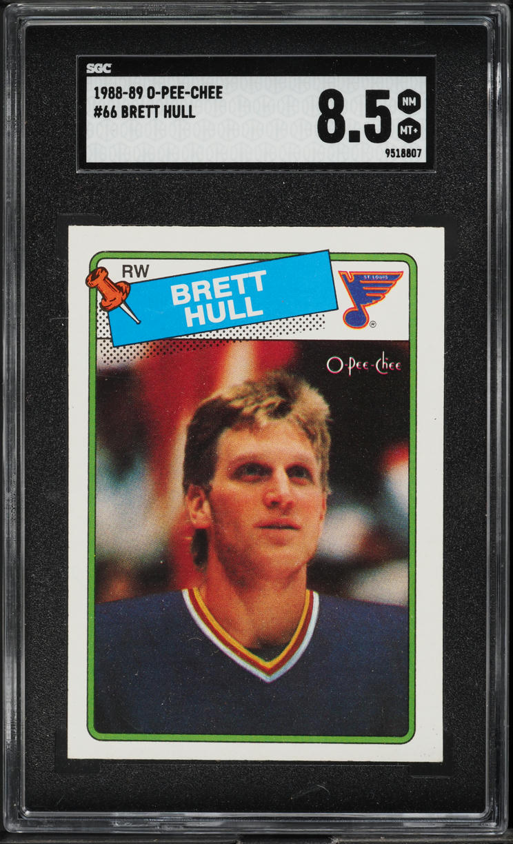 1988 O-Pee-Chee Hockey Brett Hull ROOKIE #66 SGC 8.5 NM-MT+