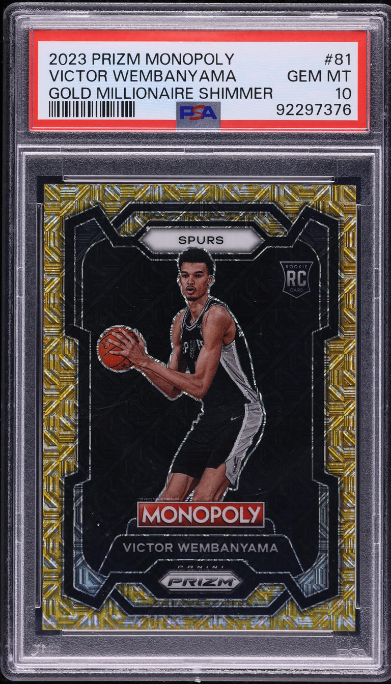 2023 Panini Prizm Monopoly Gold Millionaire Victor Wembanyama RC /500 #81 PSA 10