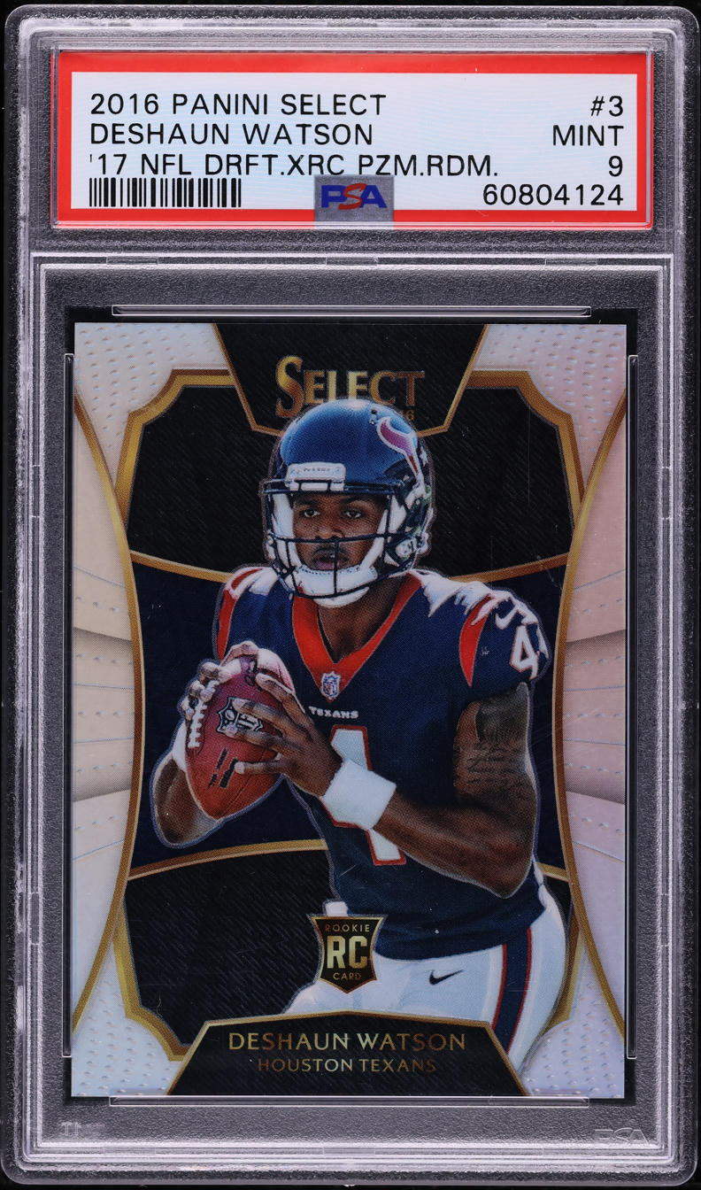 2016 Select '17 XRC Silver Prizm Deshaun Watson ROOKIE #3 PSA 9 MINT