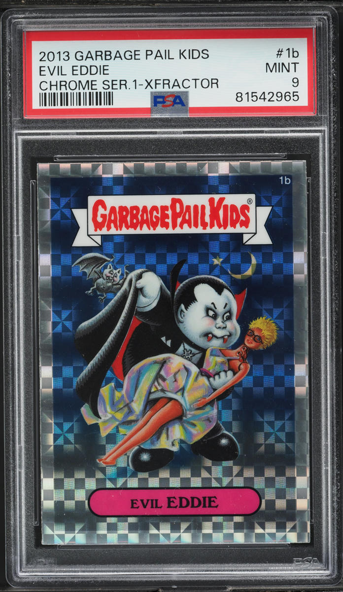 2013 Garbage Pail Kids Chrome Series 1 Xfractor Evil Eddie #1b PSA