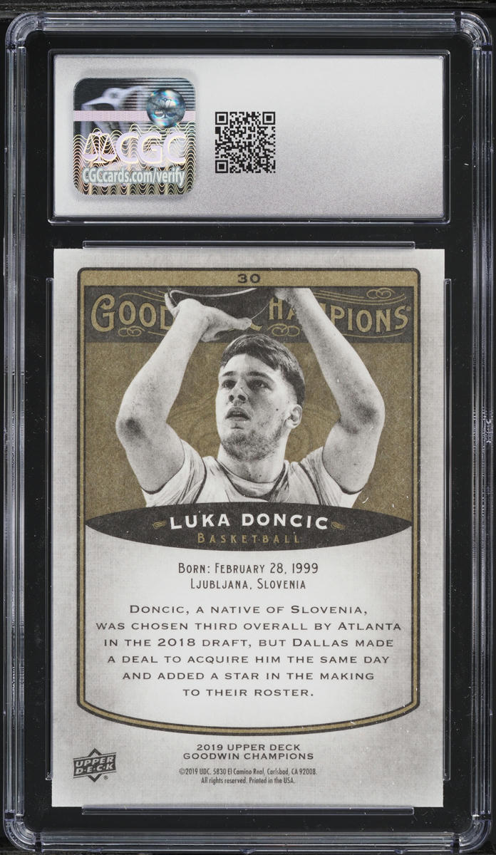 2019 Upper Deck Goodwin Champions Luka Doncic #30 CGC 9 MINT