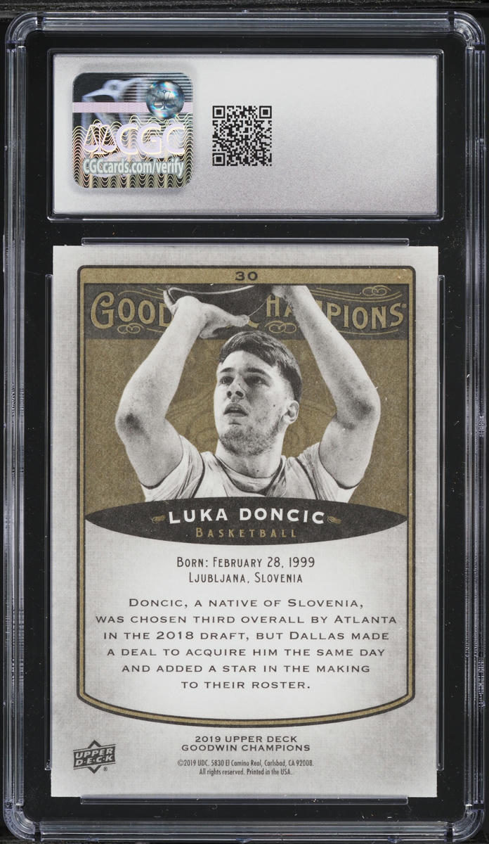 2019 Upper Deck Goodwin Champions Luka Doncic #30 CGC 9 MINT