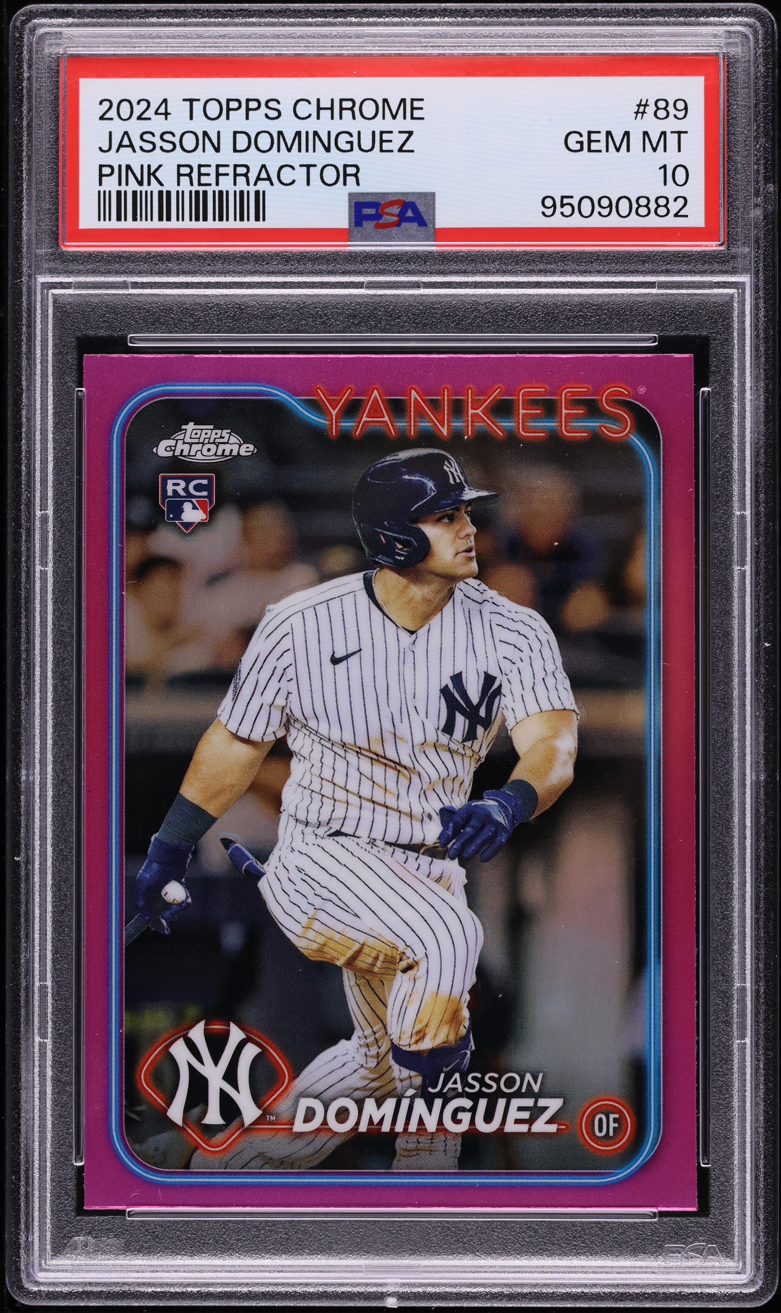 2024 Topps Chrome Pink Refractor Jasson Dominguez ROOKIE #89 PSA