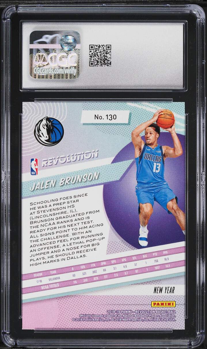 2018 Panini Revolution Chinese New Year Jalen Brunson ROOKIE #130 CGC 9 MINT