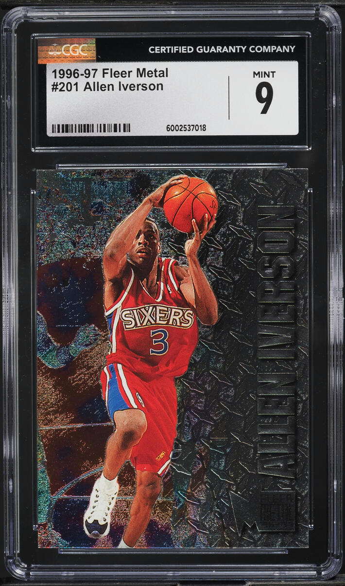 1996 Metal Basketball Allen Iverson ROOKIE #201 CGC 9 MINT