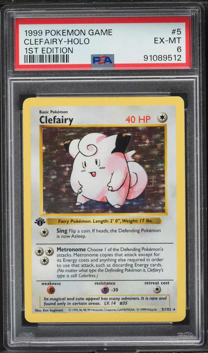 1999 Pokemon Base Set 1st Edition Holo Clefairy #5 PSA 6 EXMT