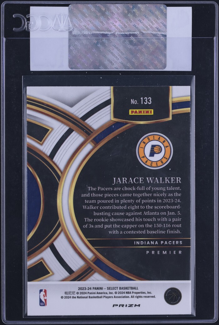 2023 Select Premier Level Blue Cracked Ice Jarace Walker ROOKIE #133 CGC AUTH
