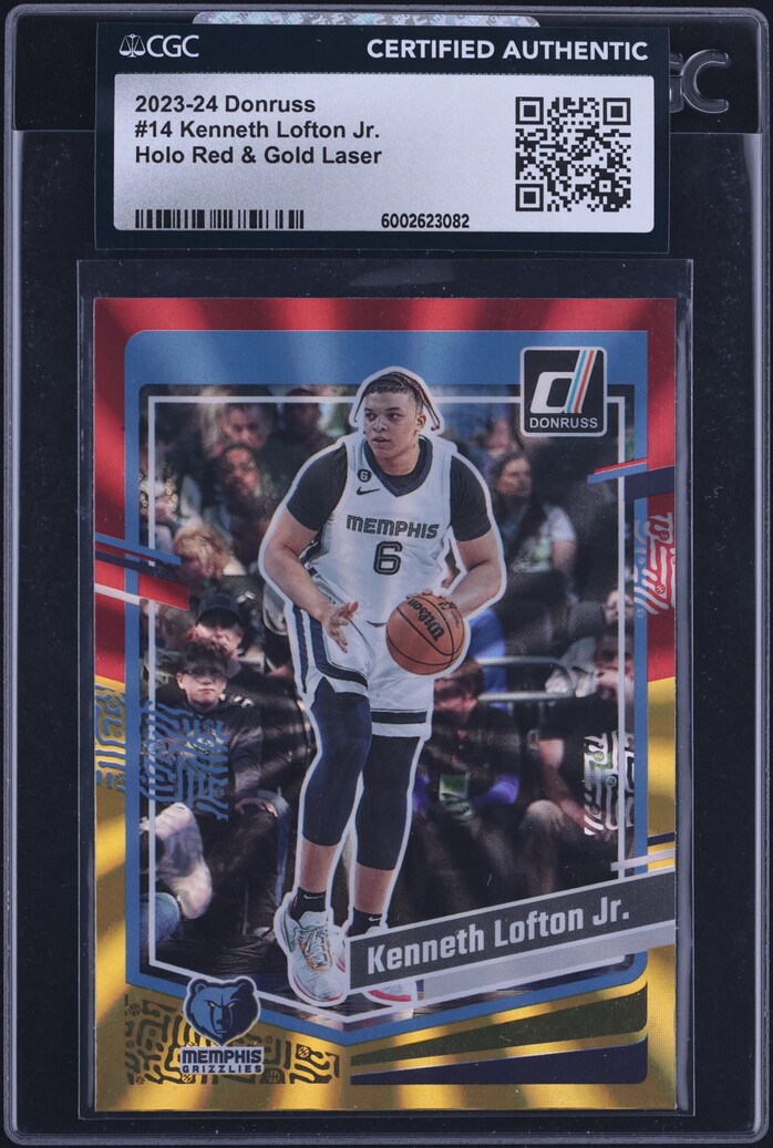 2023 Donruss Holo Red & Gold Laser Kenneth Lofton Jr. #14 CGC AUTH
