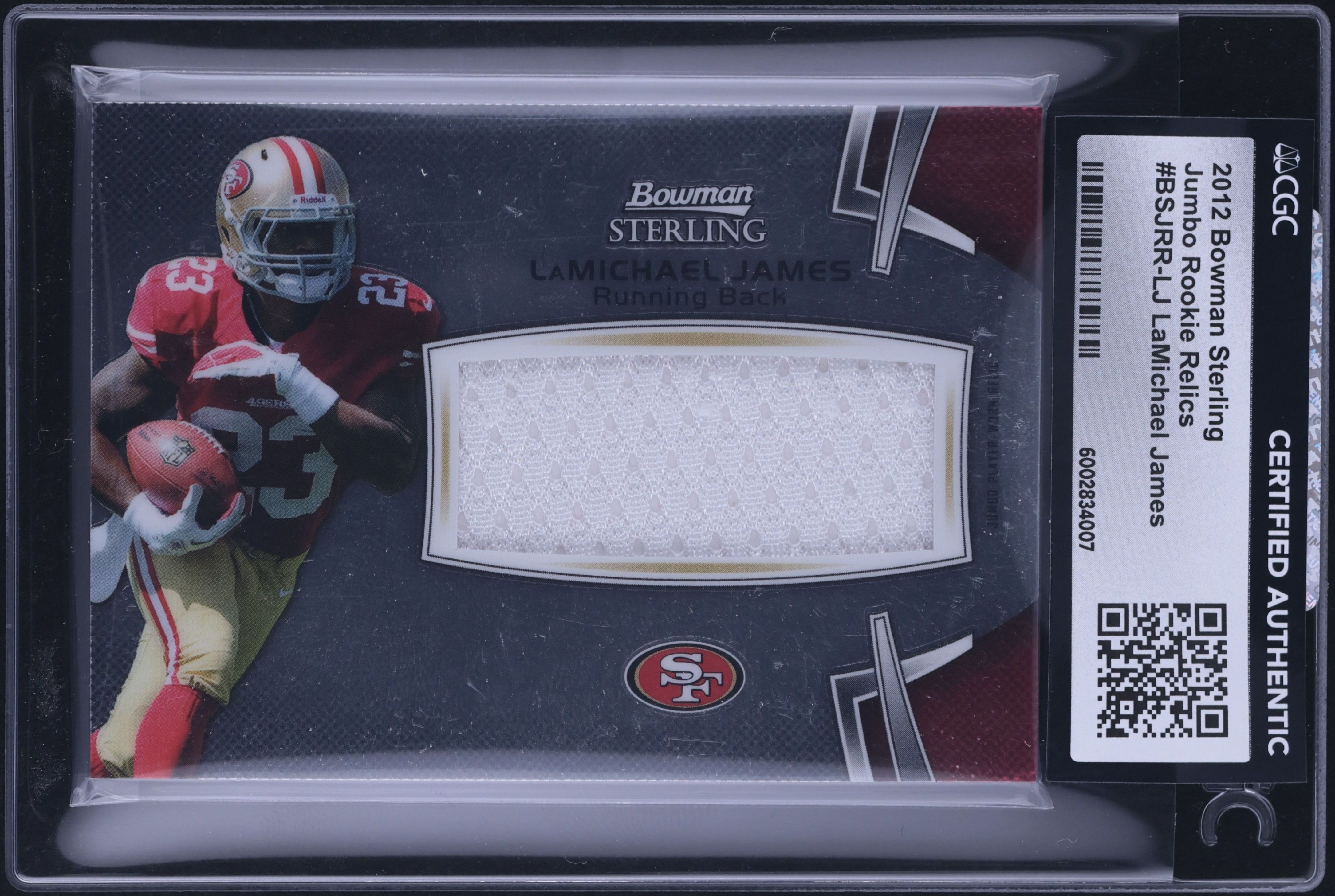 2012 Bowman Sterling LaMichael James ROOKIE PATCH #BSJRR-LJ CGC