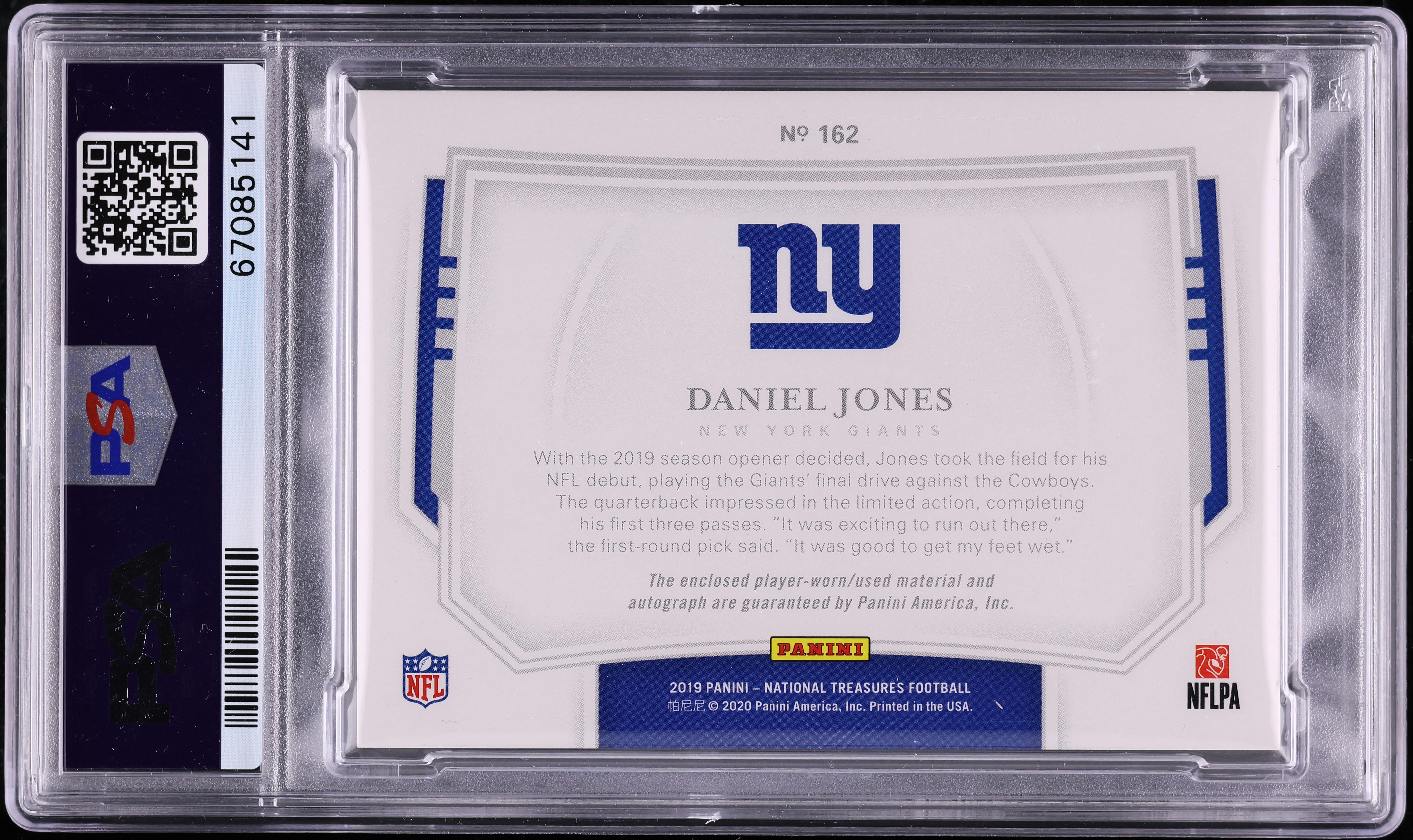 Daniel Jones National Treasures NFL カード 2022 National Treasures Daniel Jones Century Jersey /99 Giants
