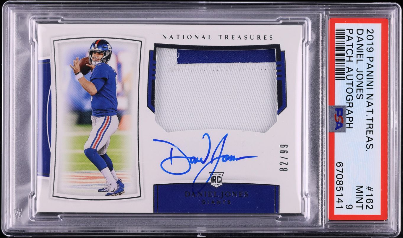 Daniel Jones 2019 National Treasures #162 Rookie Patch Auto /99