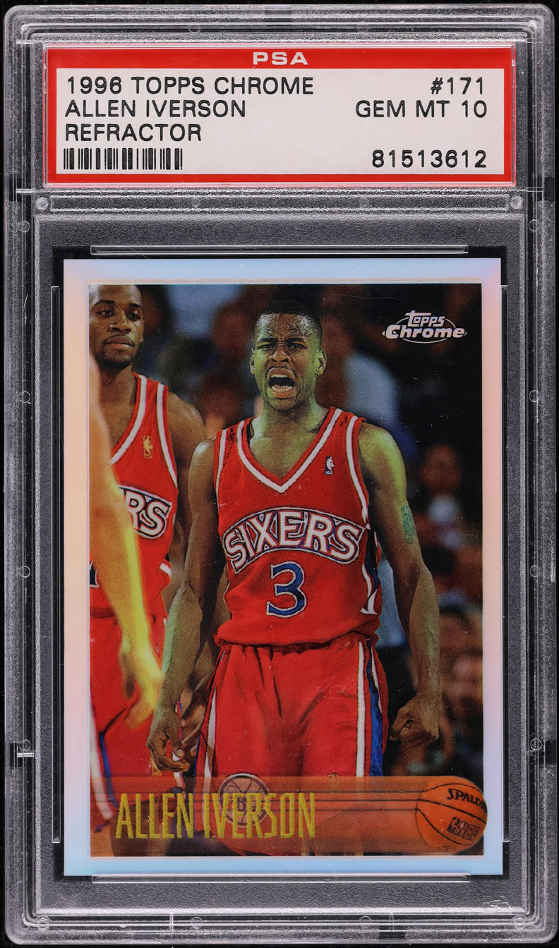1996 Topps Chrome Refractor Allen Iverson ROOKIE #171 PSA 10 GEM MINT