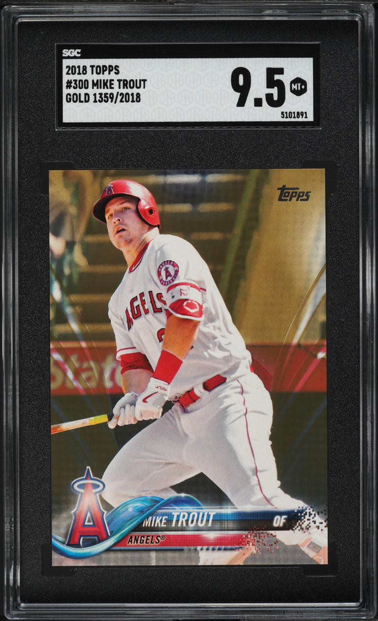 2018 Topps Gold Refractor Mike Trout /2018 #300 SGC 9.5 MINT+