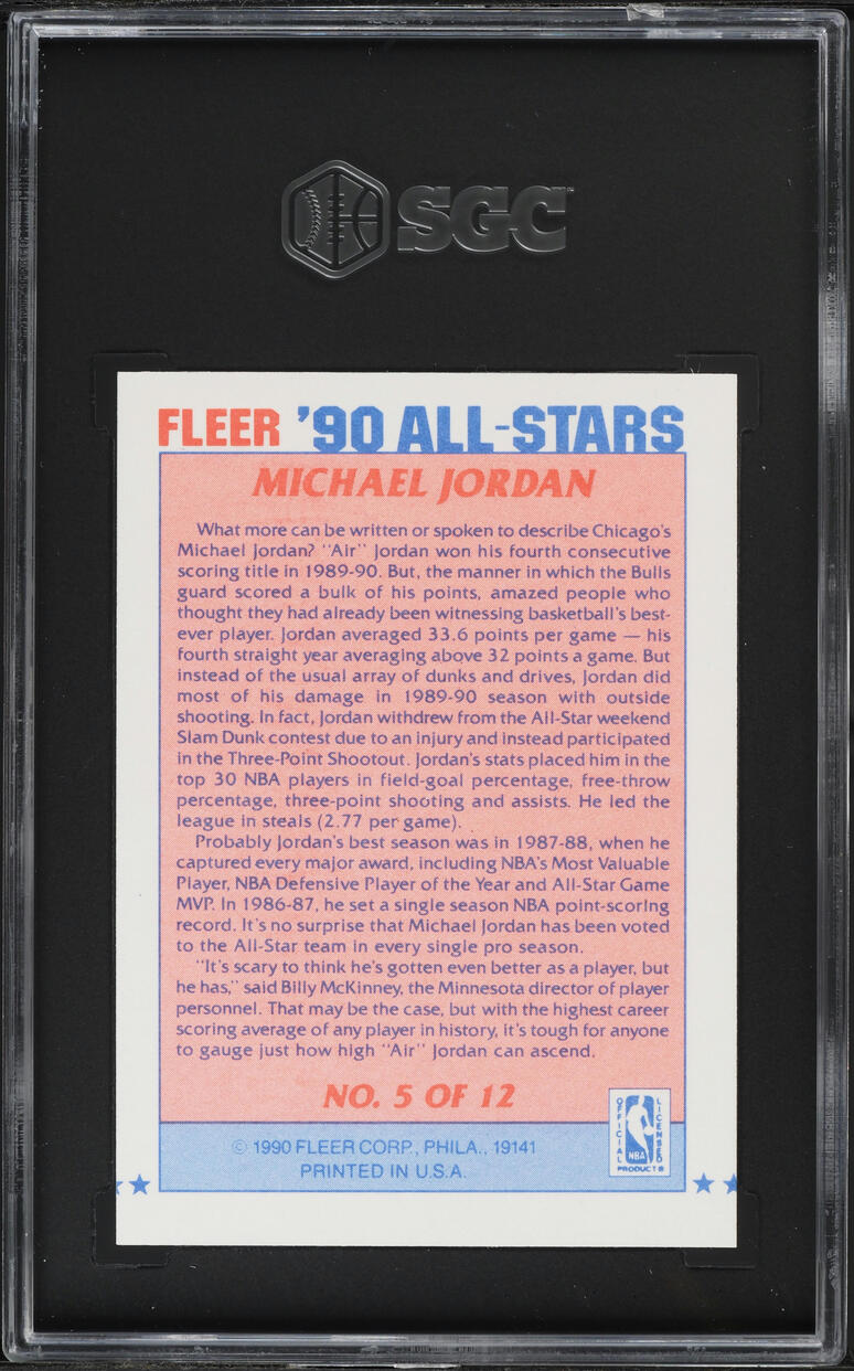 1990 Fleer All-Star Michael Jordan #5 SGC 9.5 MINT+