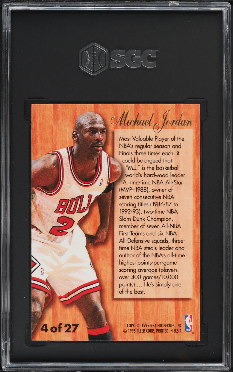1995 Flair Hardwood Leaders Michael Jordan #4 SGC 9.5 MINT+