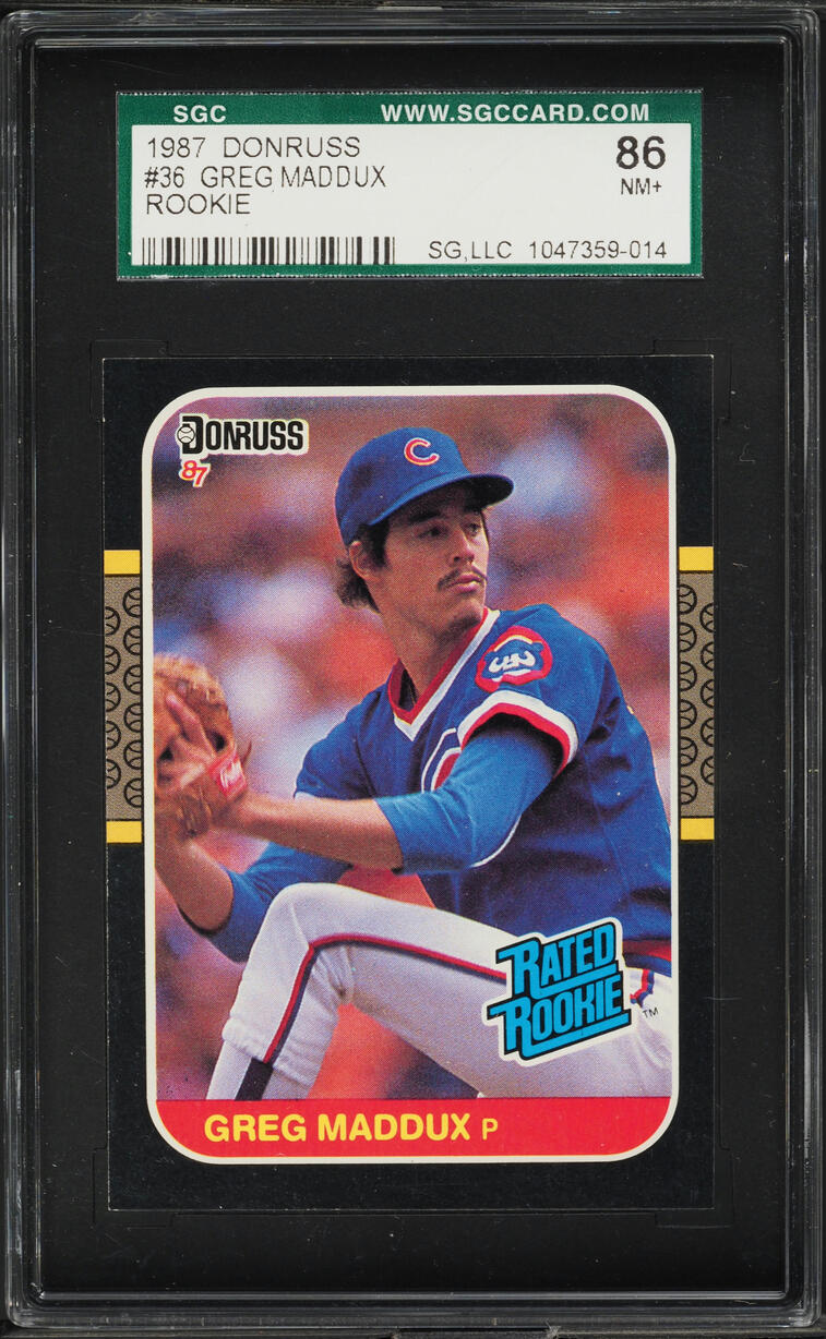 1987 Donruss Greg Maddux ROOKIE #36 SGC 7.5 NRMT+