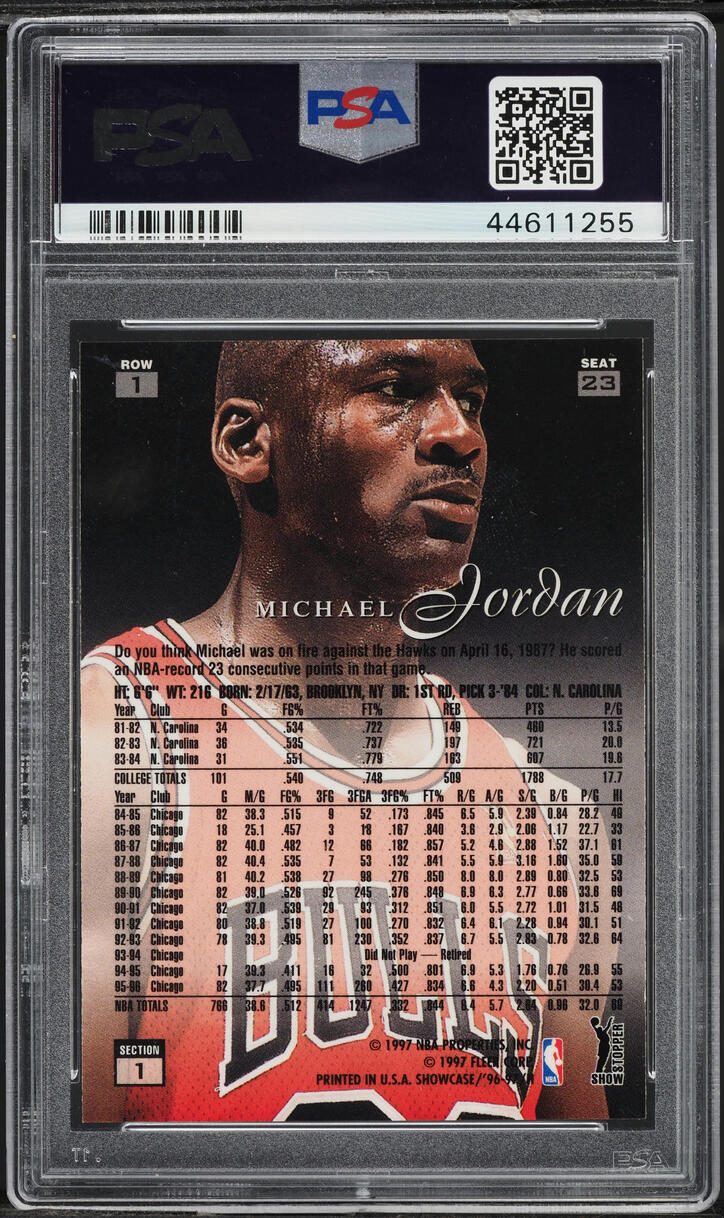 1996 Flair Showcase Row 1 Michael Jordan #23 PSA 9 MINT