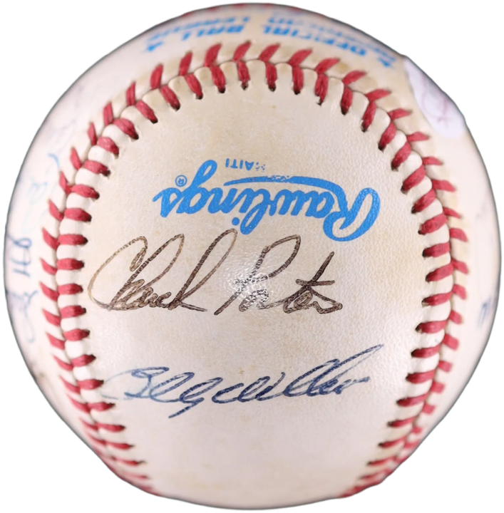 Multi Signed (16) Baseball w/ Hank Aaron Cal Ripken Jr. Sadaharu Oh - JSA LOA