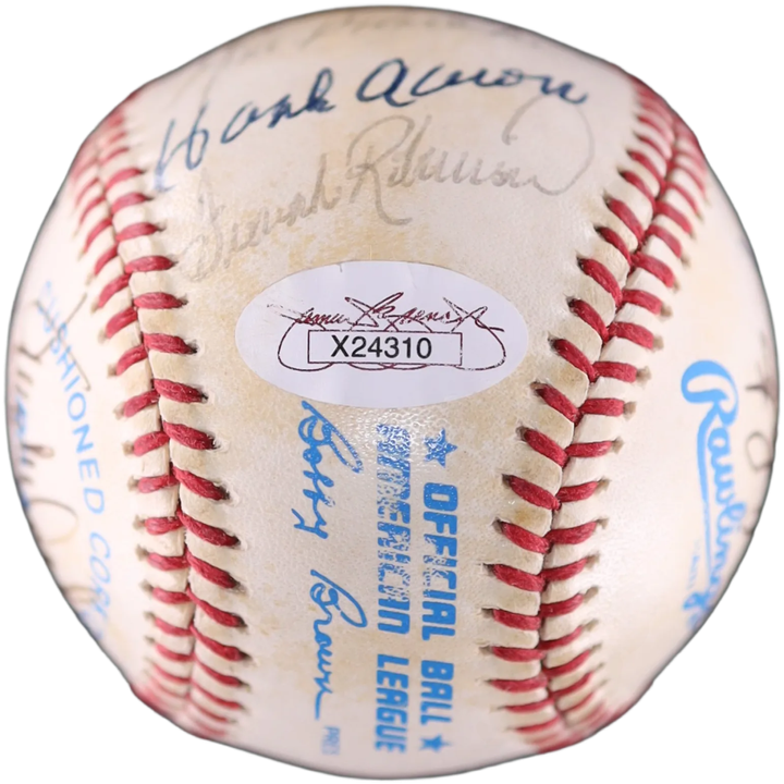 Multi Signed (16) Baseball w/ Hank Aaron Cal Ripken Jr. Sadaharu Oh - JSA LOA