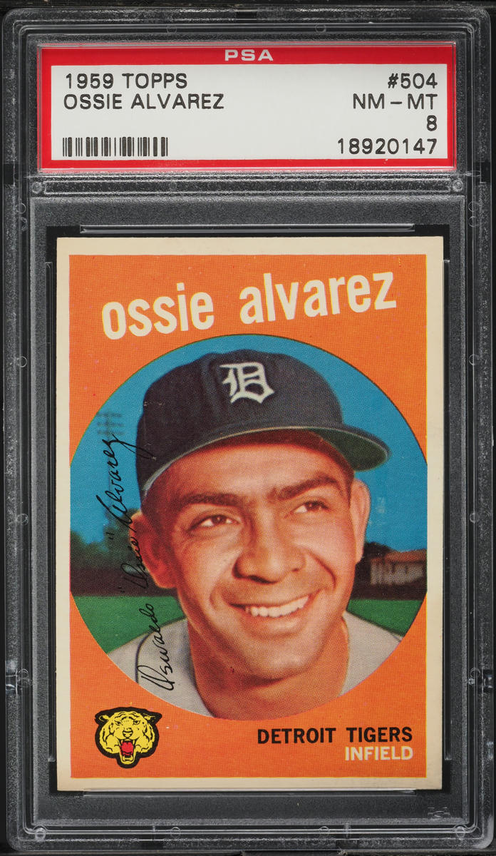 1959 Topps Ossie Alvarez #504 PSA 8 NM-MT
