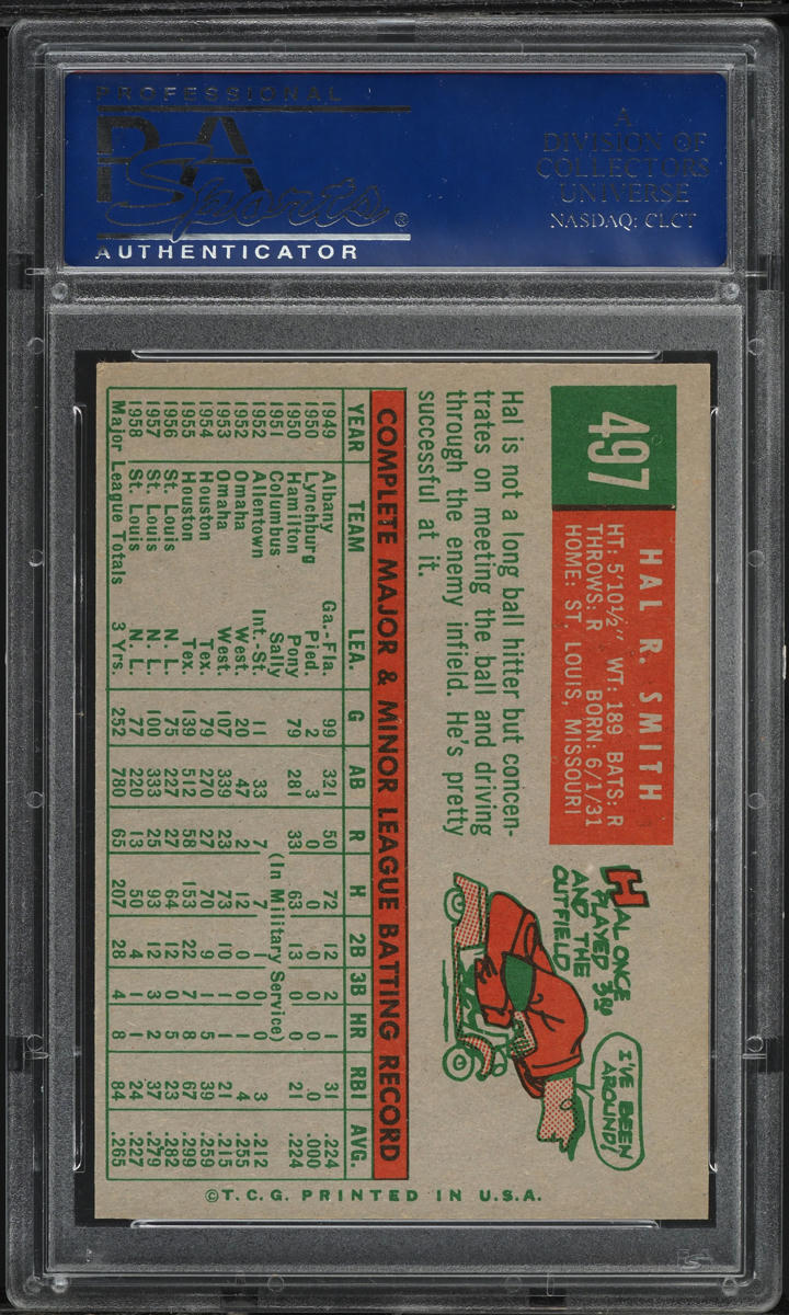 1959 Topps Hal R. Smith #497 PSA 8 NM-MT