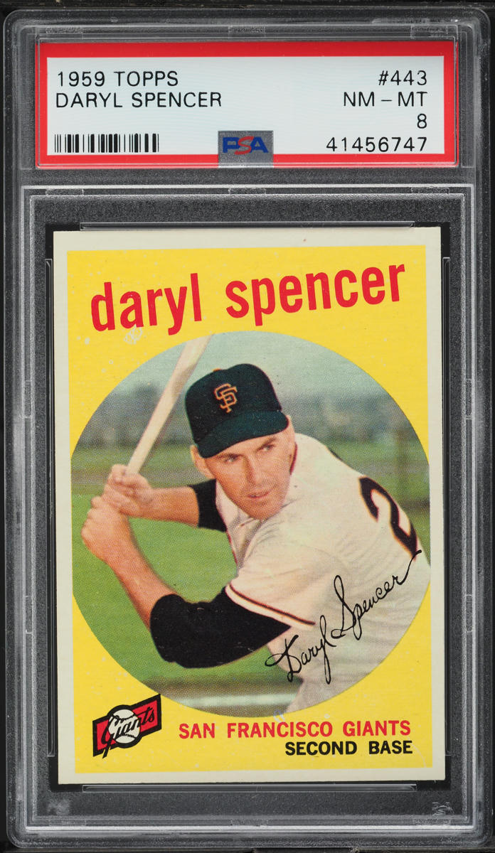 1959 Topps Daryl Spencer #443 PSA 8 NM-MT