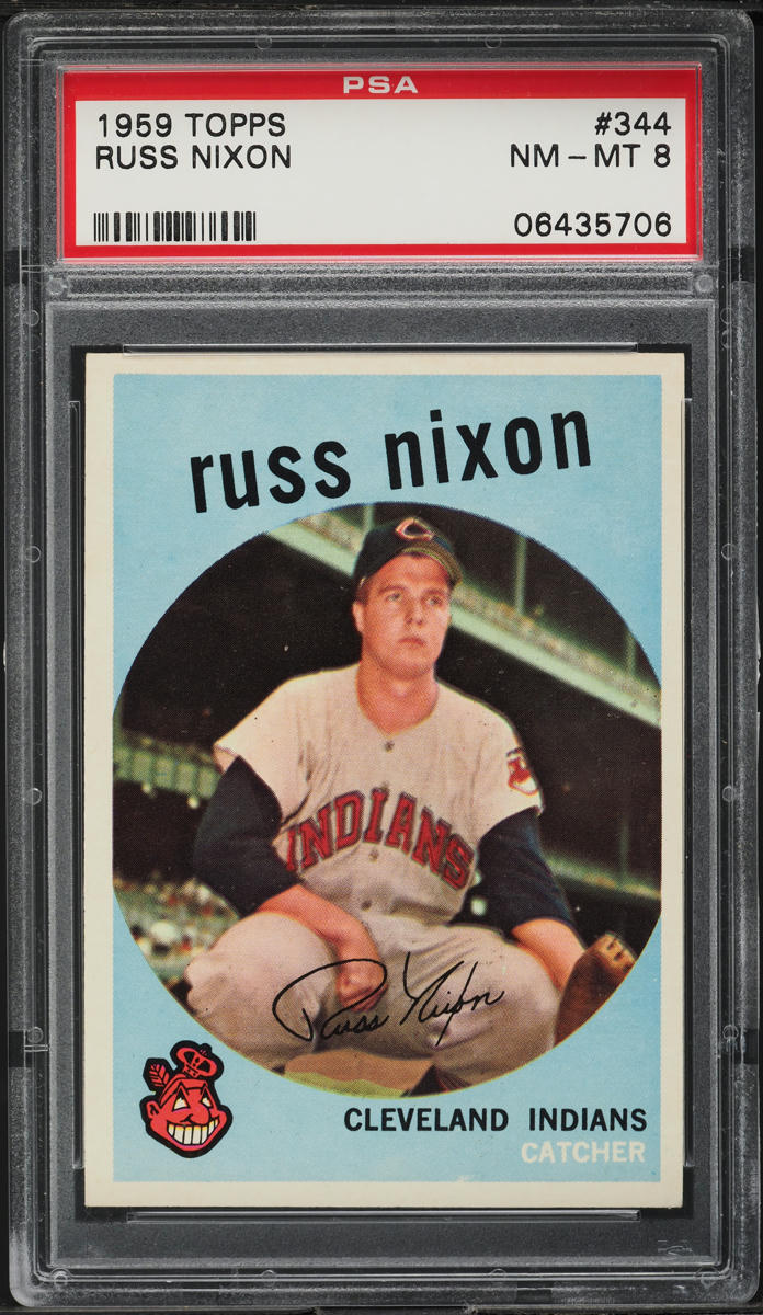 1959 Topps Russ Nixon #344 PSA 8 NM-MT