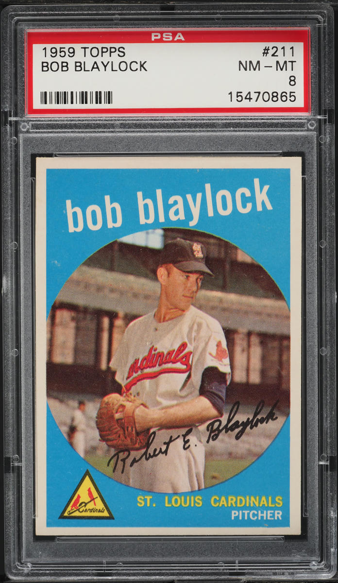 1959 Topps Bob Blaylock WHITE BACK #211 PSA 8 NM-MT