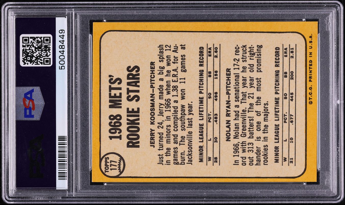 1968 Topps Nolan Ryan ROOKIE #177 PSA 9 MINT
