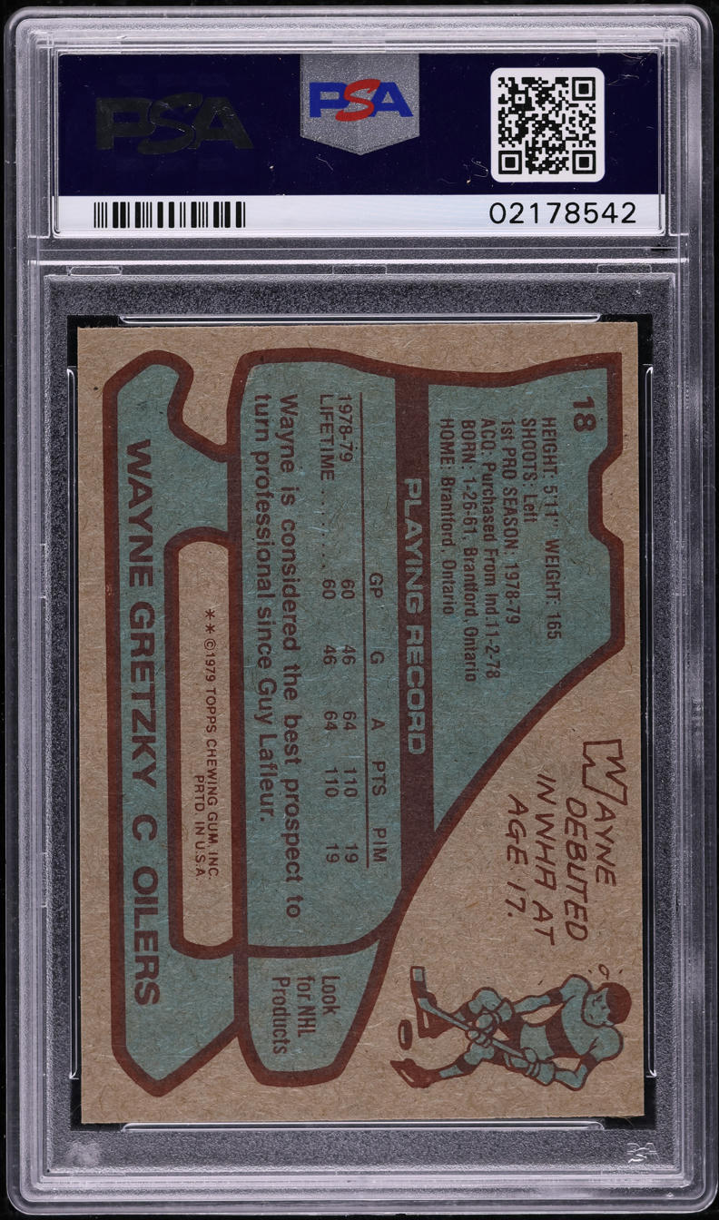 1979 Topps Hockey Wayne Gretzky ROOKIE #18 PSA 9 MINT