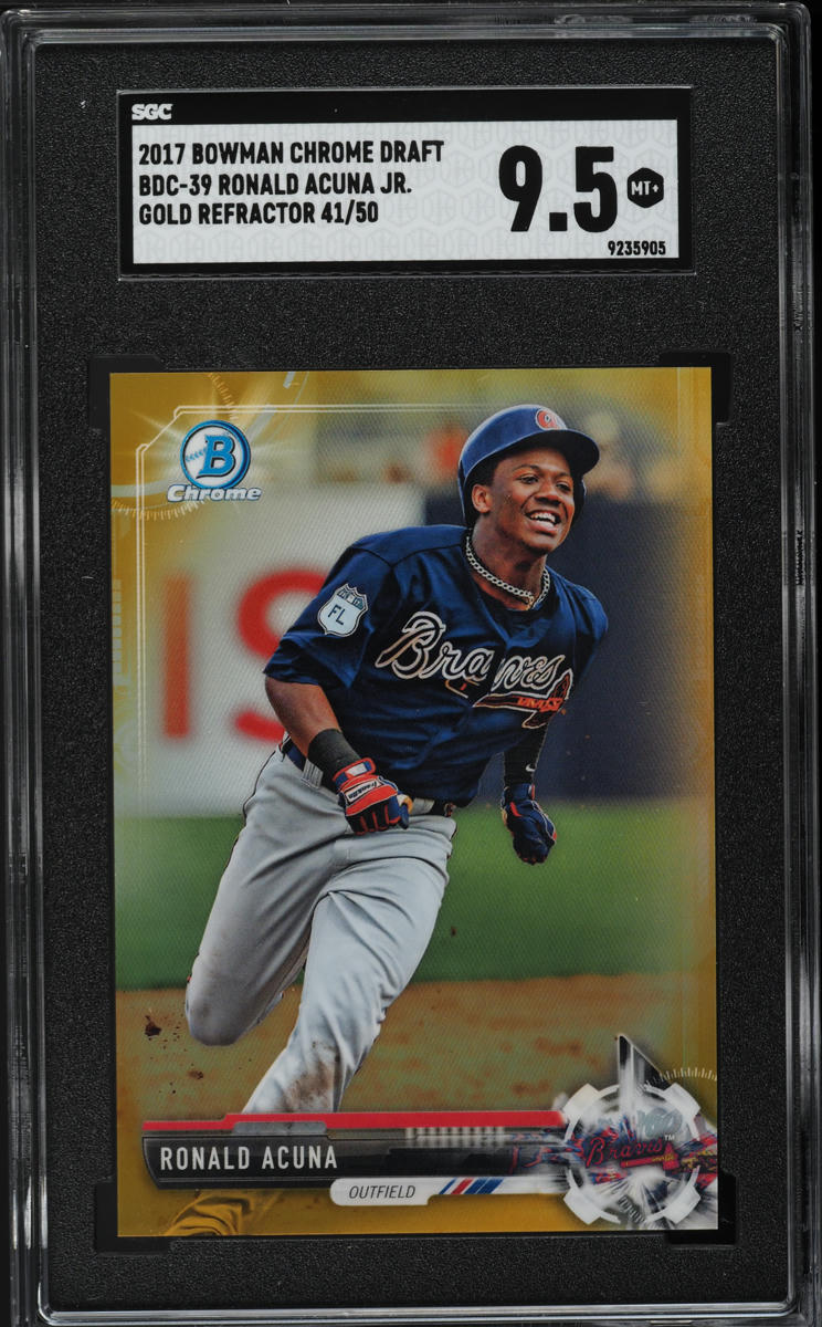 2017 Bowman Chrome Draft Gold Refractor Ronald Acuna Jr. /50 #BDC-39 SGC 9.5