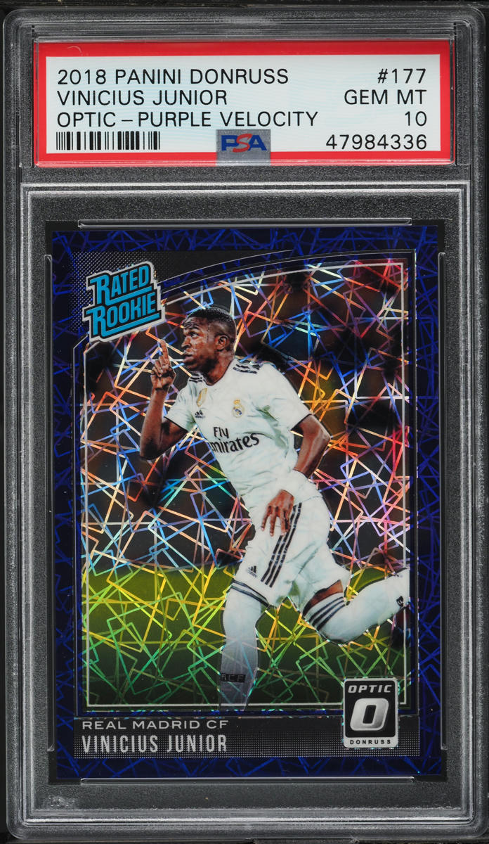 2018 Donruss Optic Purple Velocity Vinicius Junior ROOKIE /125 #177 PSA 10 GEM