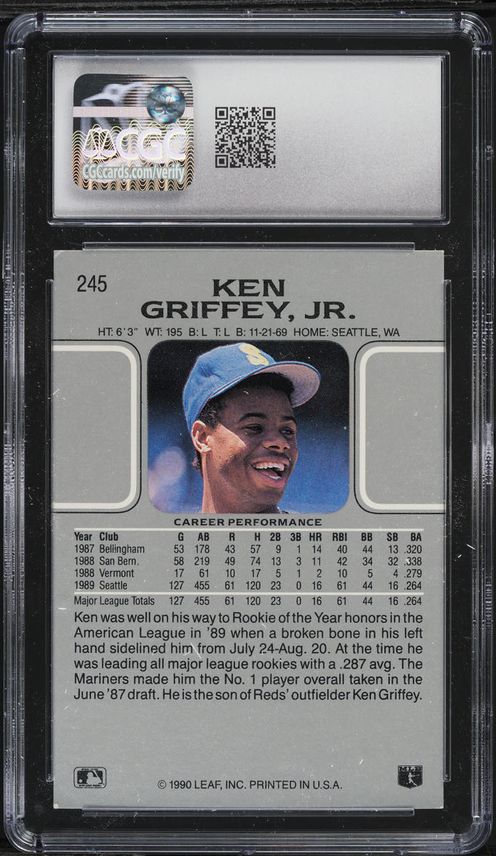 1990 Leaf Ken Griffey Jr. #245 CGC 7.5 NRMT+