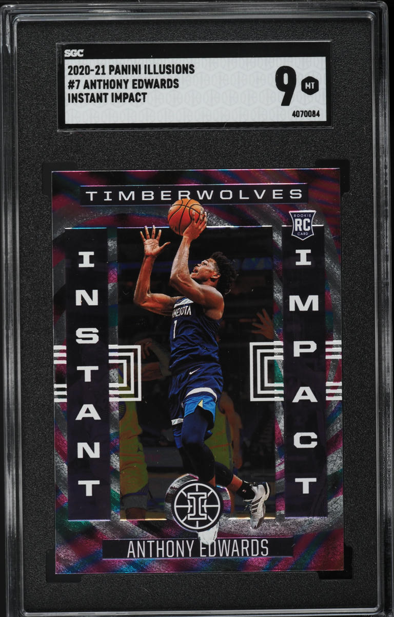 2020 Panini Illusions Instant Impact Anthony Edwards ROOKIE #7 SGC 9 MINT
