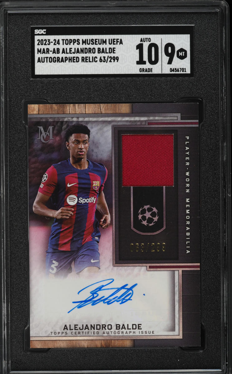 2023 Topps Museum Collection UEFA Alejandro Balde PATCH AUTO /299 SGC 9