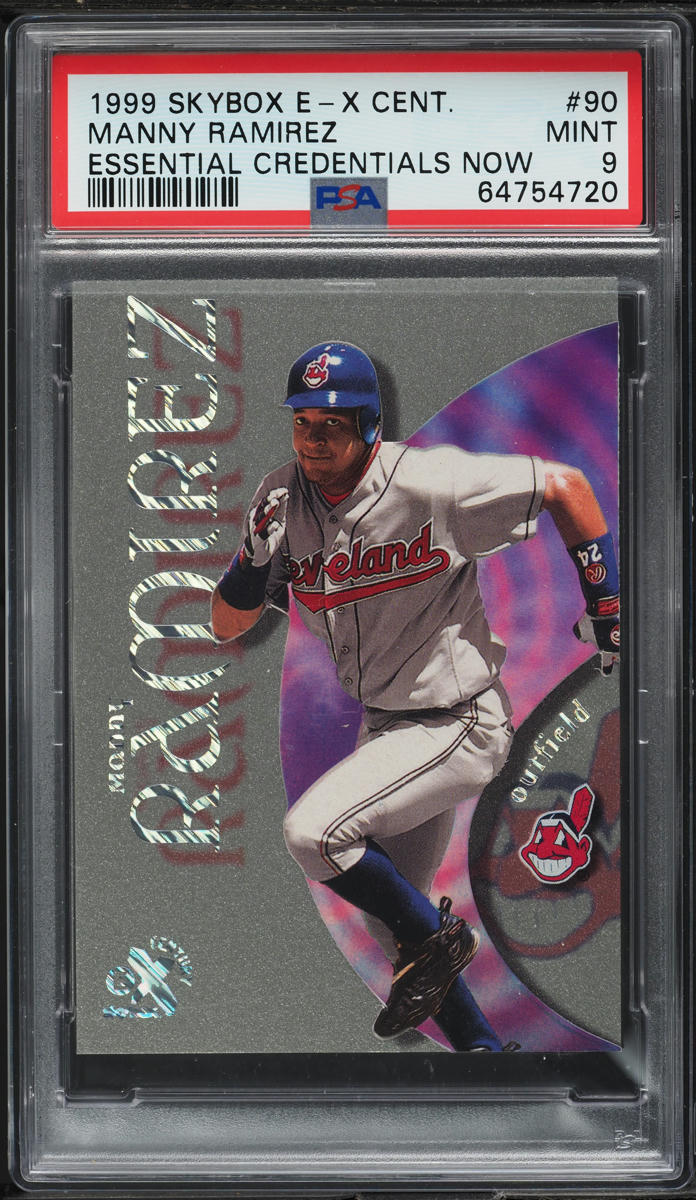 1999 Skybox E-X Century Essential Credentials Now Manny Ramirez /90 #90 PSA 9 MINT