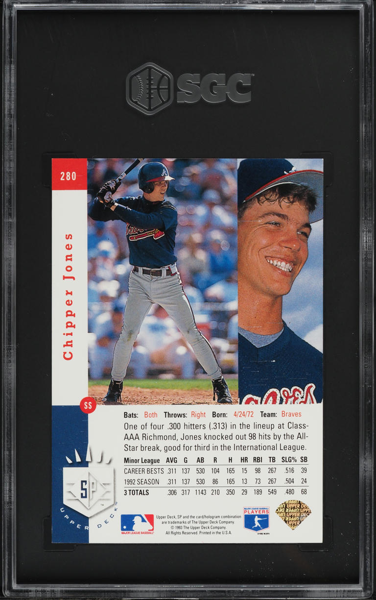 1993 SP Foil Chipper Jones ROOKIE #280 SGC 7 NRMT