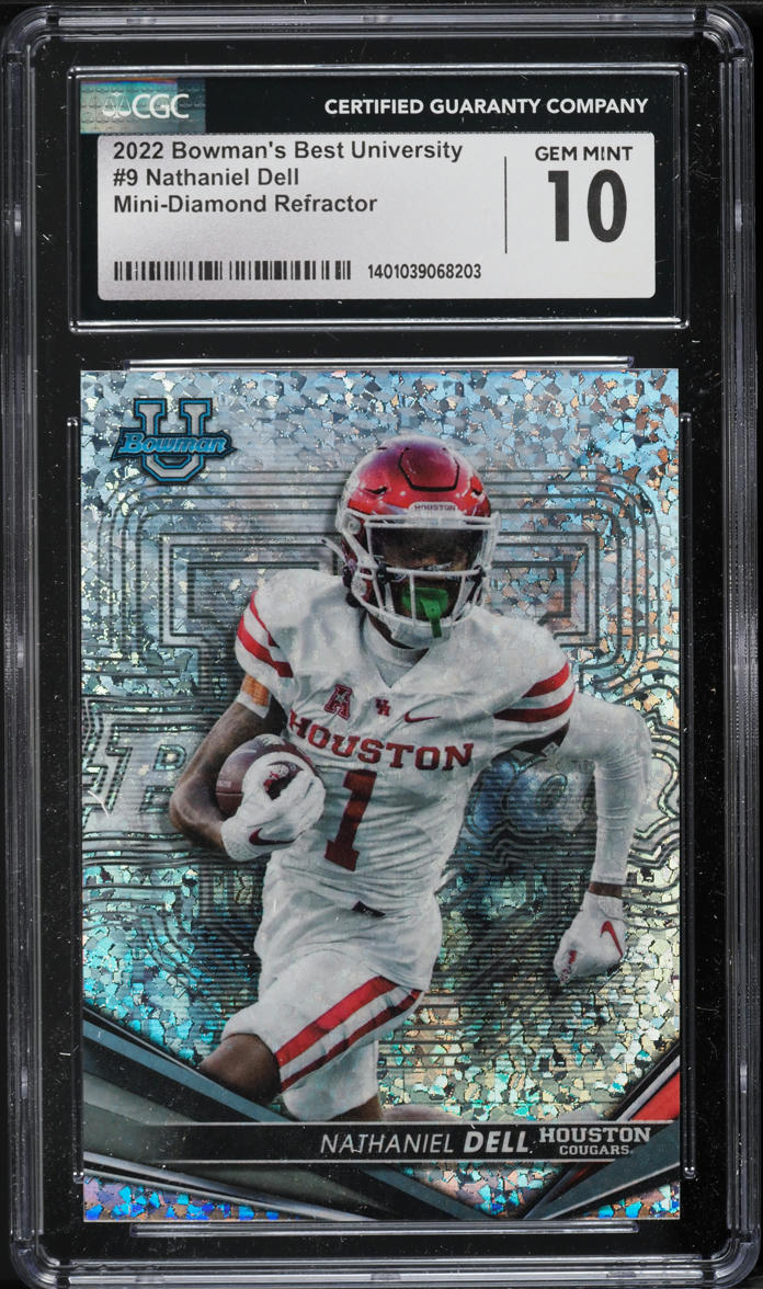 2022 Bowman's Best U Mini-Diamond Refractor Nathaniel Dell ROOKIE /299 #9 CGC 10