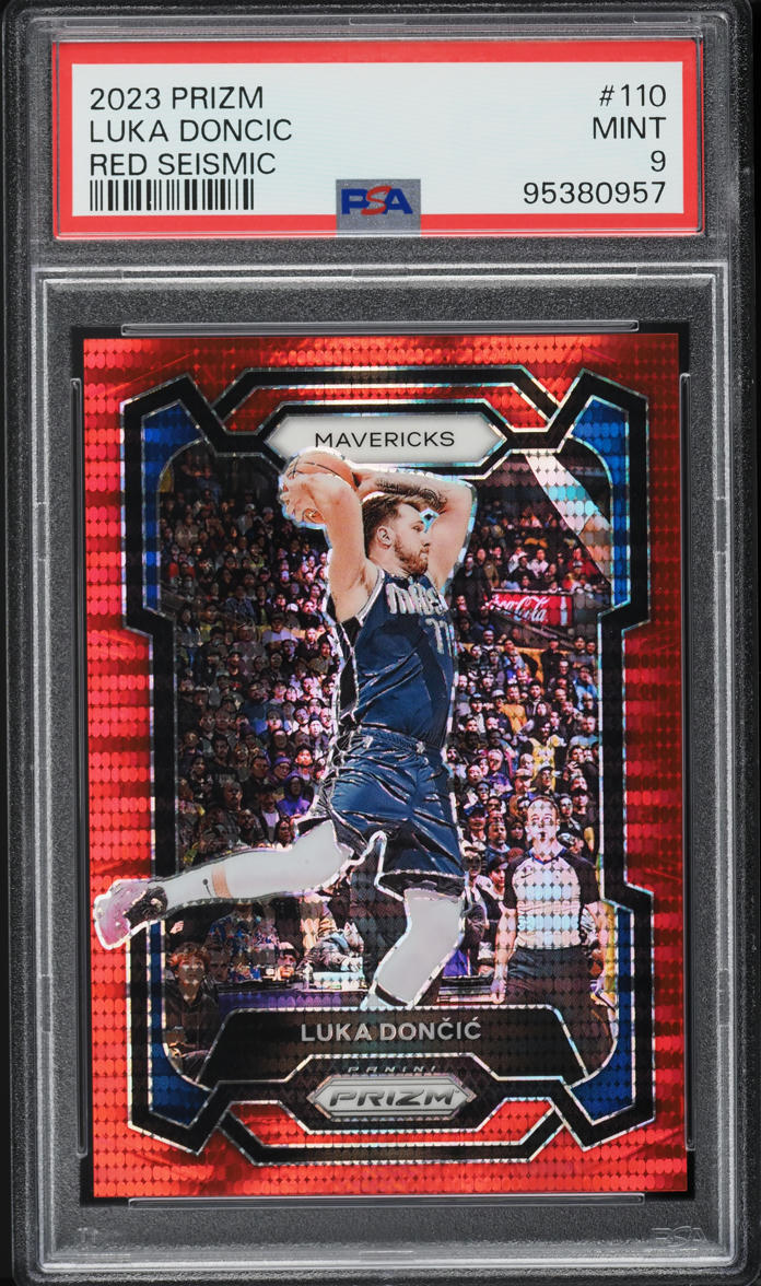 2023 Panini Prizm Red Seismic Luka Doncic /299 #110 PSA 9 MINT