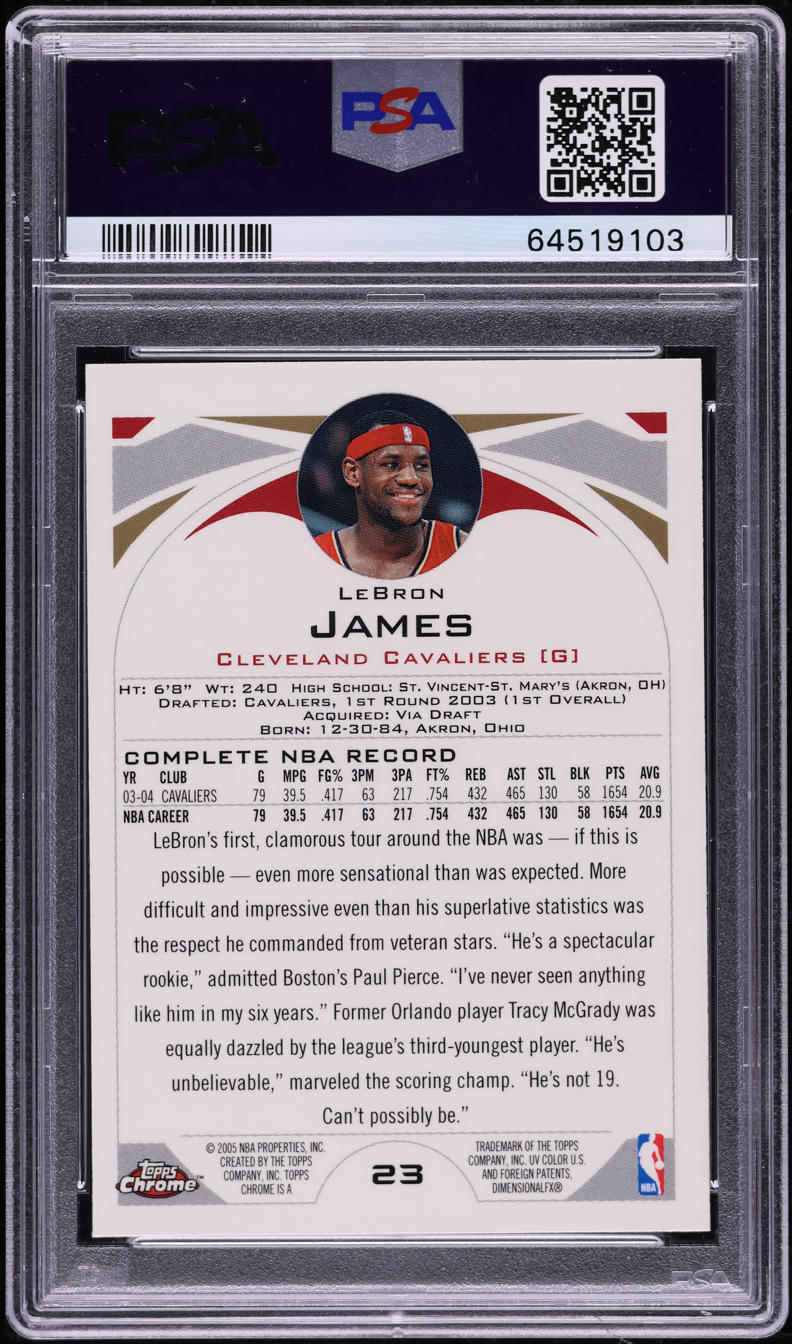 2004 Topps Chrome LeBron James #23 PSA 10 GEM MINT