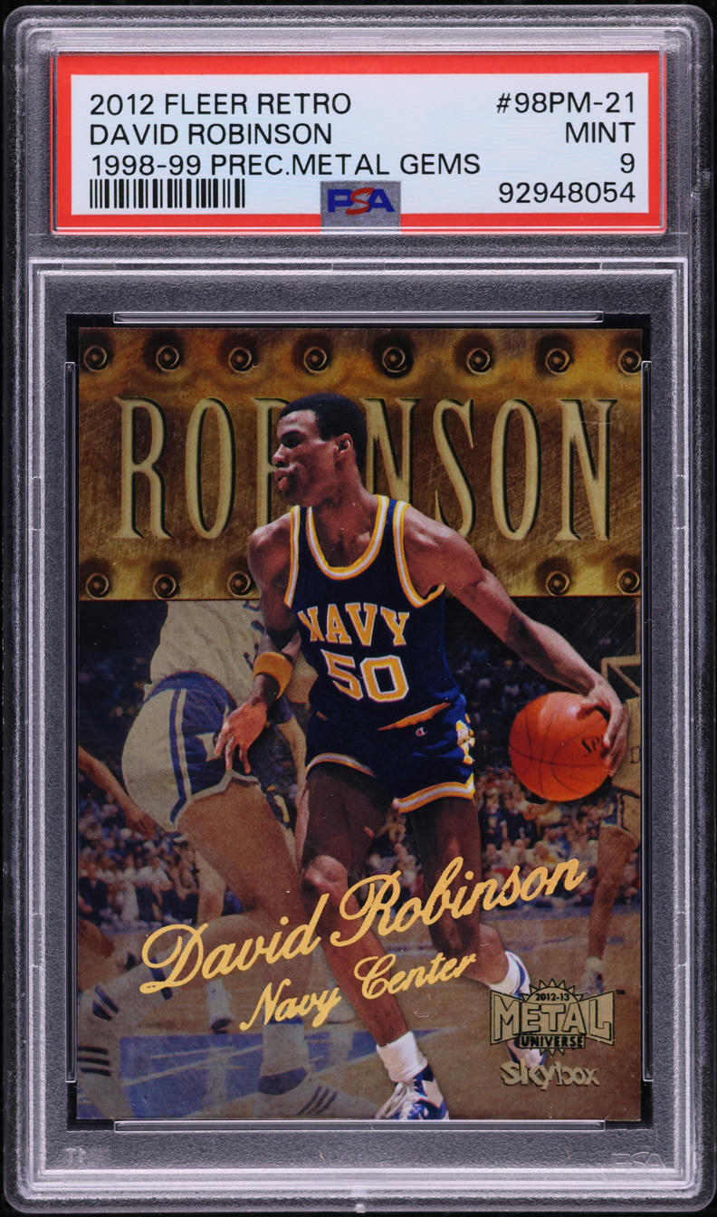 2012 Fleer Retro '98 Precious Metal Gems David Robinson /50 #98PM-21 PSA 9 MINT