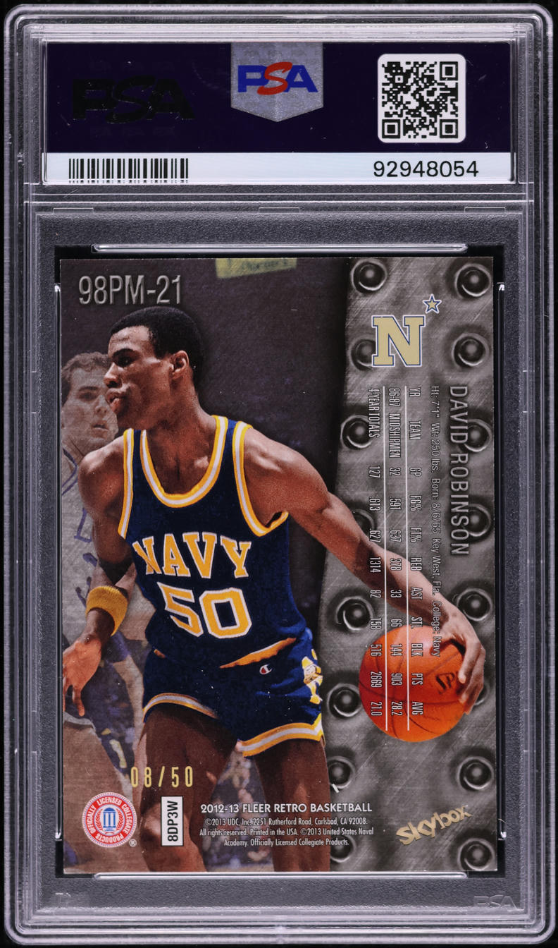 2012 Fleer Retro '98 Precious Metal Gems David Robinson /50 #98PM-21 PSA 9 MINT