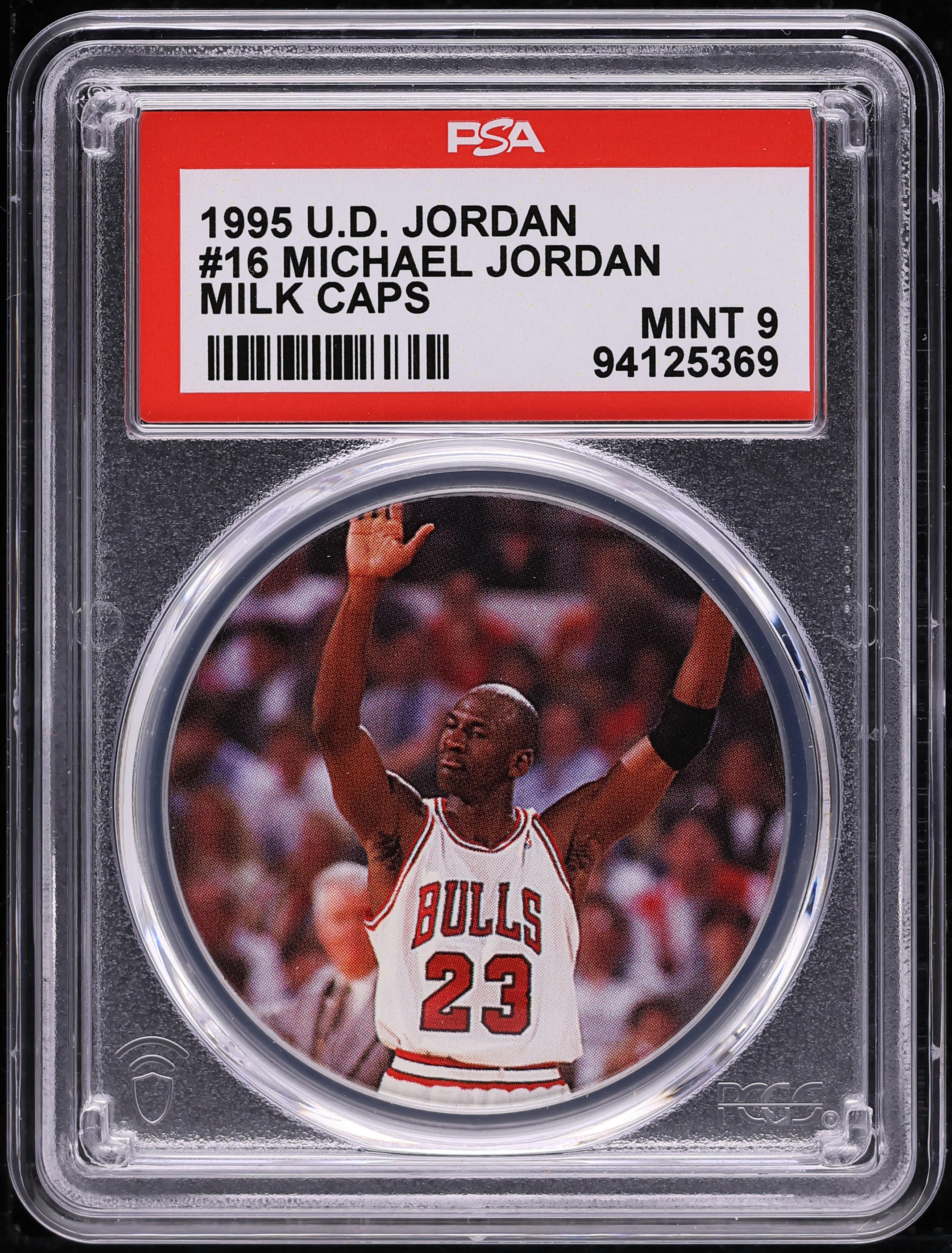 1995 Upper Deck Jordan Milk Caps Michael Jordan #16 PSA 9 MINT on